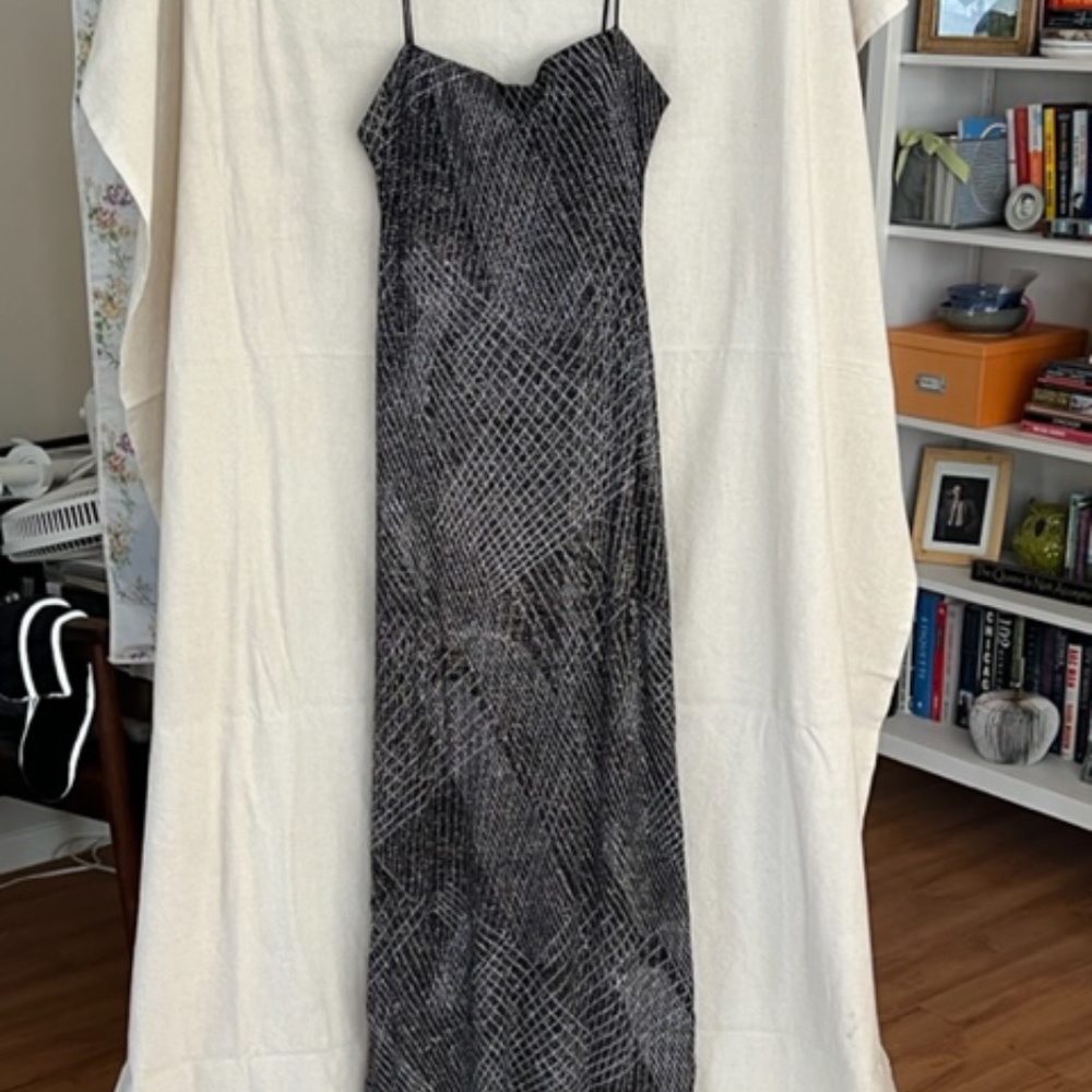 JS Boutique sparkly spaghetti strap evening gown